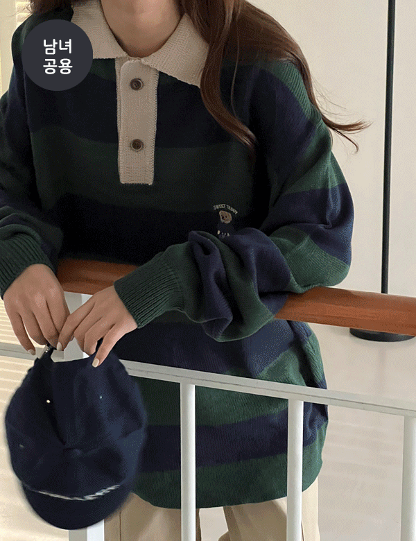 [SALE] 테디 단가라 오버핏 카라 니트 3color &#039;남녀공용&#039;