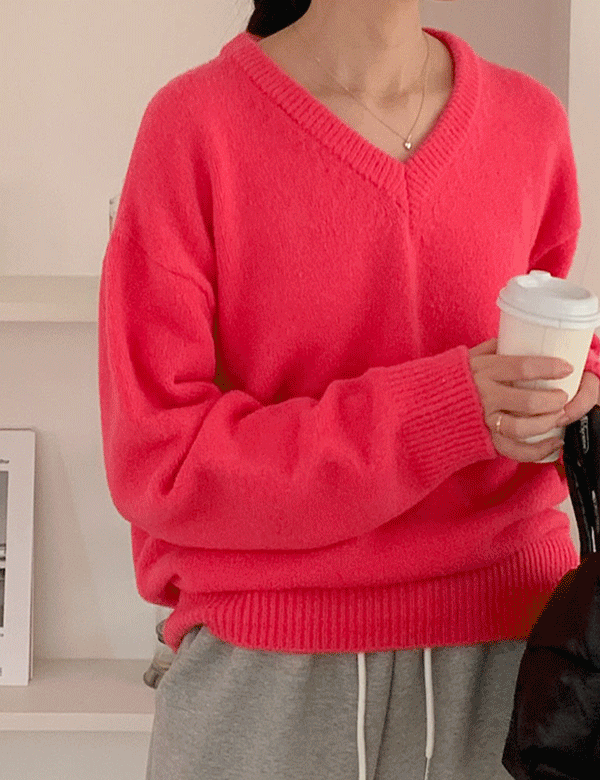[BEST상품 재진행♥]울 로하 브이넥 루즈핏 니트 6color &#039;울30&#039;