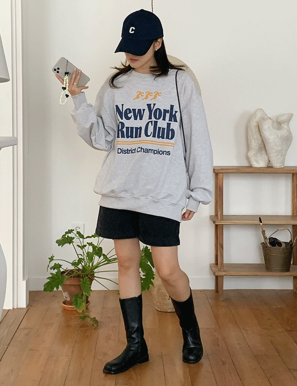 [남녀공용] 뉴욕러너 오버핏 맨투맨 4color